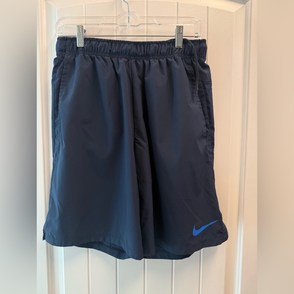 Nike Dri-Fit Men's Athletic Shorts Navy Size M/L No Tag Elastic Drawstring EUC